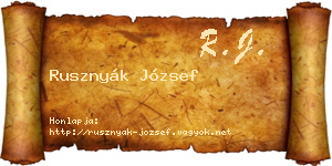 Rusznyák József névjegykártya